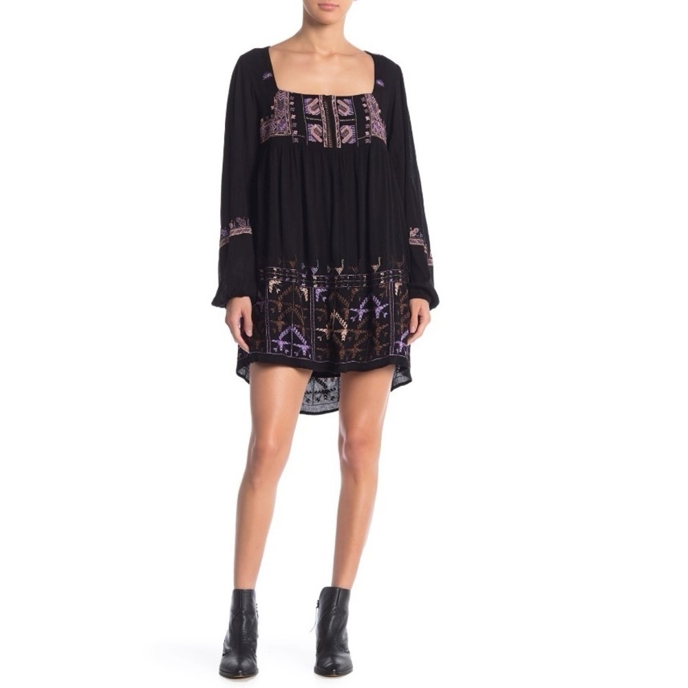 Free People Embroidered Mini Dress
